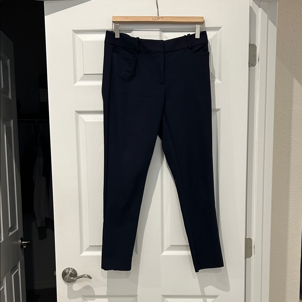 LOFT Dark Navy Cropped Slim Ankle Pants